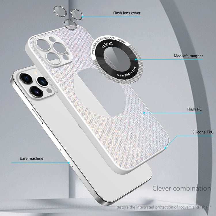 For iPhone 14 Plus Colorful Glitter Magnetic Magsafe TPU + PC Phone Case(White) - iPhone 14 Plus Cases by buy2fix | Online Shopping UK | buy2fix