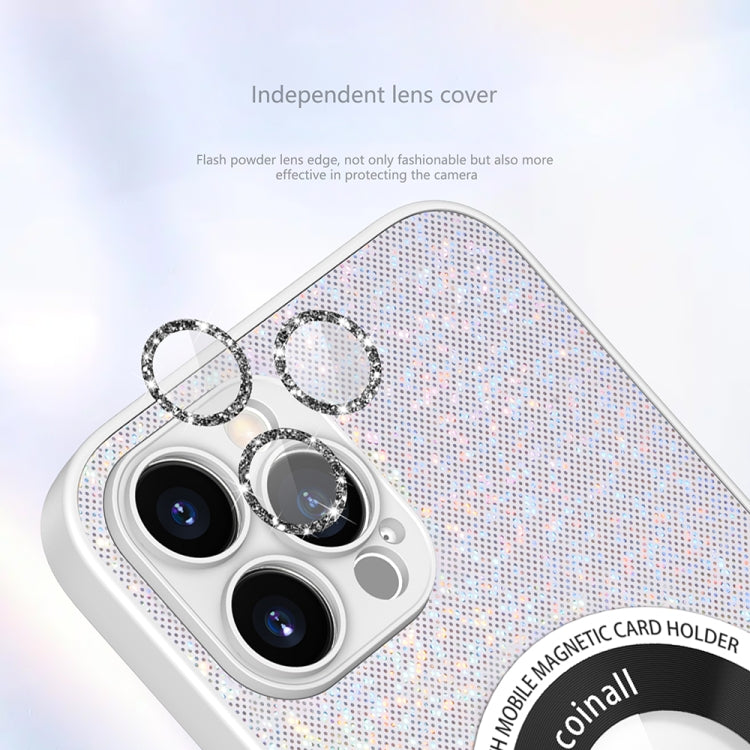 For iPhone 14 Plus Colorful Glitter Magnetic Magsafe TPU + PC Phone Case(White) - iPhone 14 Plus Cases by buy2fix | Online Shopping UK | buy2fix