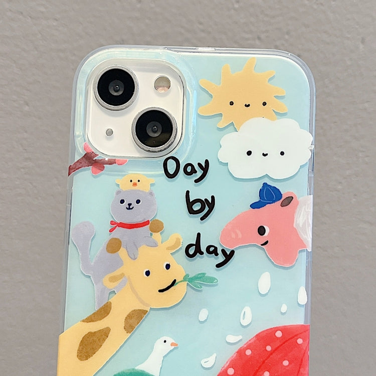 For iPhone 14 Pro Max IMD Cute Animal Pattern Phone Case(Giraffe) - iPhone 14 Pro Max Cases by buy2fix | Online Shopping UK | buy2fix