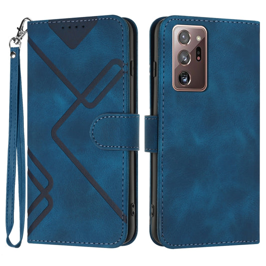 For Samsung Galaxy Note20 Ultra Line Pattern Skin Feel Leather Phone Case(Royal Blue) - Galaxy Note20 Ultra Cases by buy2fix | Online Shopping UK | buy2fix