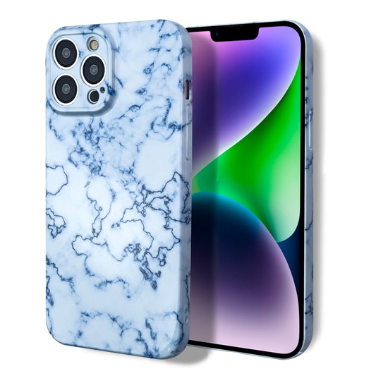 For iPhone 14 Plus Marble Pattern Phone Case(Blue White) - iPhone 14 Plus Cases by buy2fix | Online Shopping UK | buy2fix