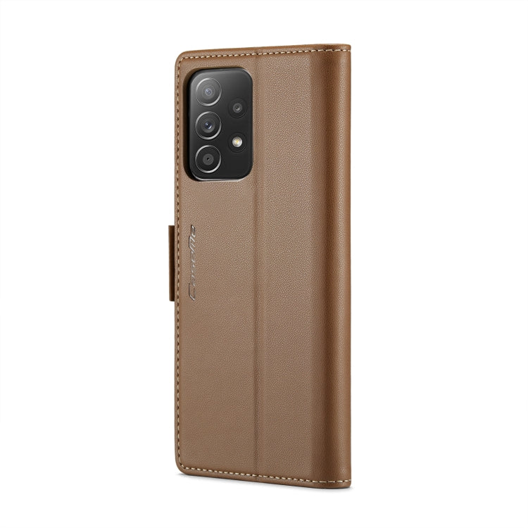 For Samsung Galaxy A52/A52s 5G CaseMe 023 Butterfly Buckle Litchi Texture RFID Anti-theft Leather Phone Case(Brown) - Galaxy Phone Cases by CaseMe | Online Shopping UK | buy2fix