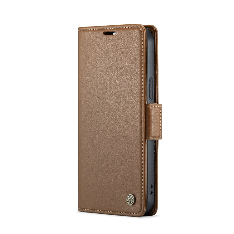 For iPhone 13 Pro CaseMe 023 Butterfly Buckle Litchi Texture RFID Anti-theft Leather Phone Case(Brown) - iPhone 13 Pro Cases by CaseMe | Online Shopping UK | buy2fix
