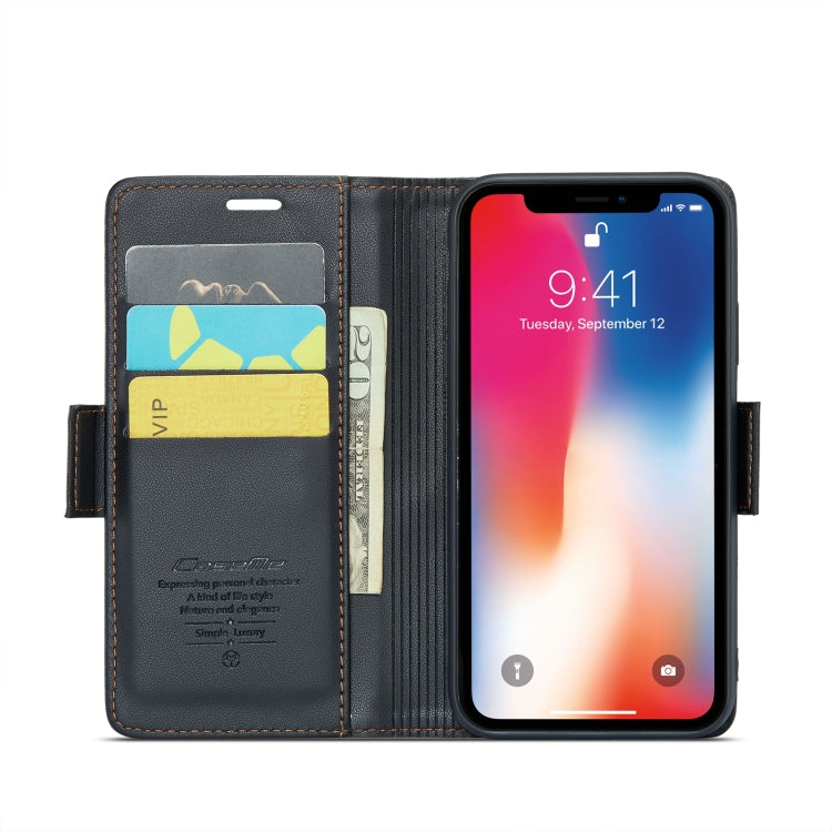 For iPhone XS CaseMe 023 Butterfly Buckle Litchi Texture RFID Anti-theft Leather Phone Case(Black) - More iPhone Cases by CaseMe | Online Shopping UK | buy2fix
