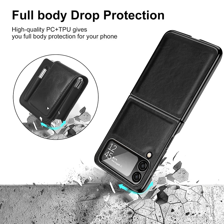 For Samsung Galaxy Z Flip4 Retro Thinking Series PC Shockproof Phone Case(Black) - Galaxy Z Flip4 5G Cases by buy2fix | Online Shopping UK | buy2fix