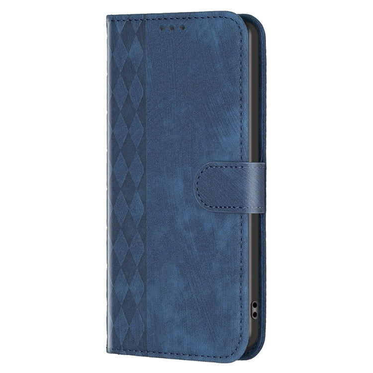 For Xiaomi Redmi Note 11 Pro Plaid Embossed Leather Phone Case(Blue) - Redmi Note 11 Pro Case by buy2fix | Online Shopping UK | buy2fix