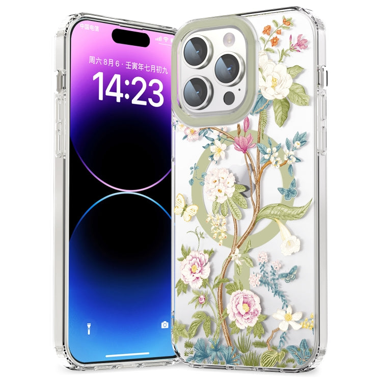 For iPhone 13 Pro Max MagSafe Magnetic TPU Phone Case(Blue Hydrangea Ball) - iPhone 13 Pro Max Cases by buy2fix | Online Shopping UK | buy2fix