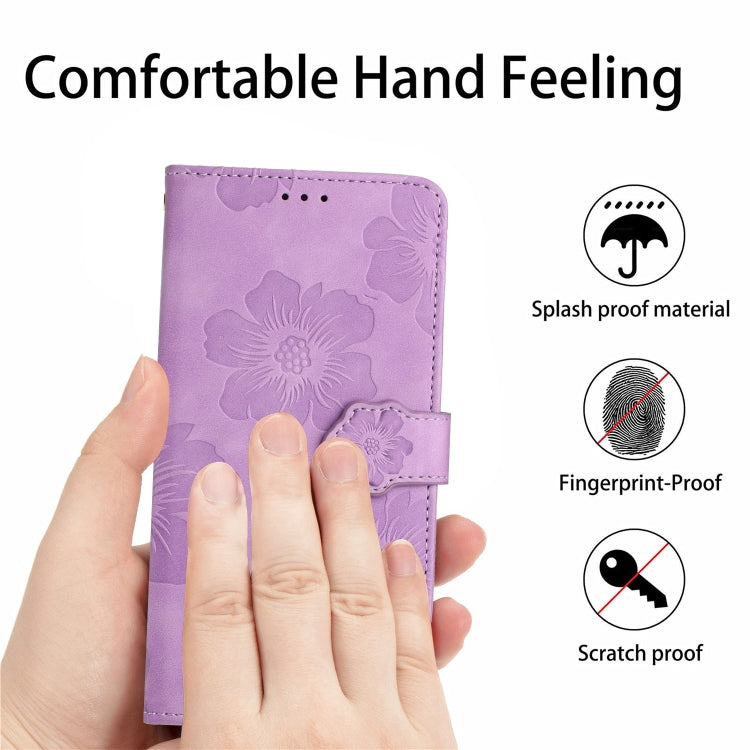 For Xiaomi 12 Lite Flower Embossing Pattern Leather Phone Case(Purple) - Xiaomi Cases by buy2fix | Online Shopping UK | buy2fix