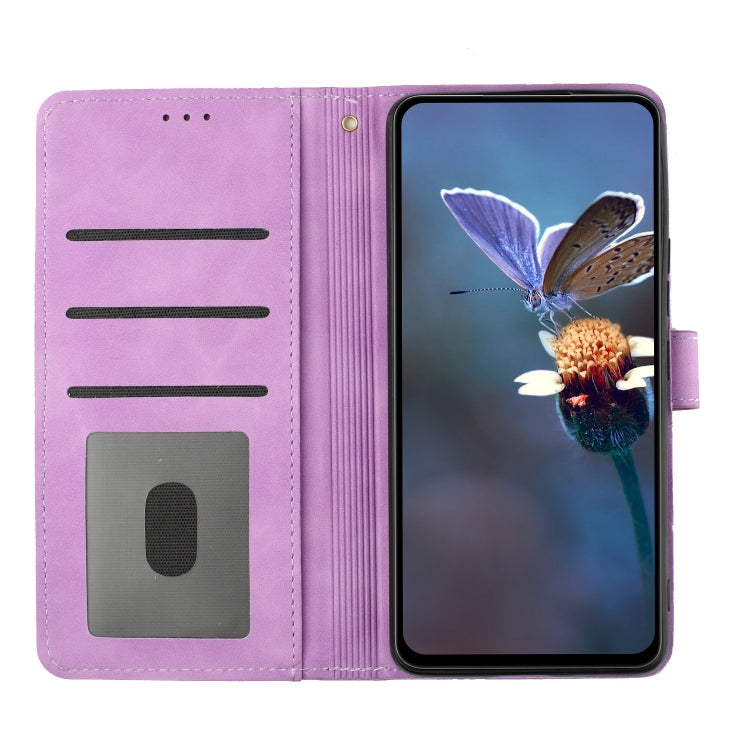 For Xiaomi Redmi 9A Flower Embossing Pattern Leather Phone Case(Purple) - Xiaomi Cases by buy2fix | Online Shopping UK | buy2fix