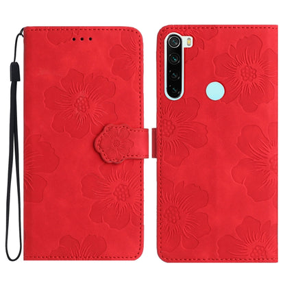 For Xiaomi Redmi Note 8T Flower Embossing Pattern Leather Phone Case(Red) - Xiaomi Cases by buy2fix | Online Shopping UK | buy2fix