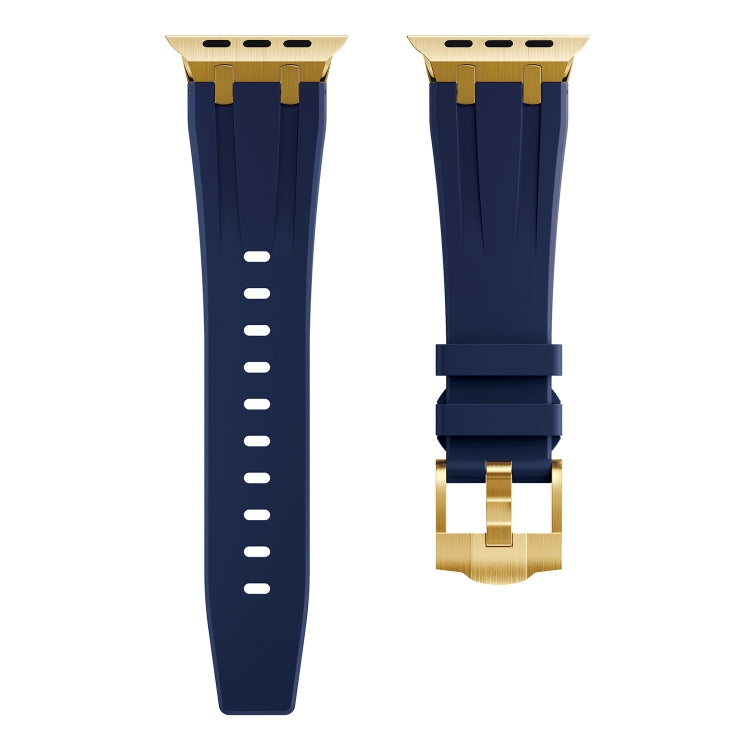 AP Silicone Watch Band For Apple Watch 7 41mm(Gold Blue) - Watch Bands by buy2fix | Online Shopping UK | buy2fix