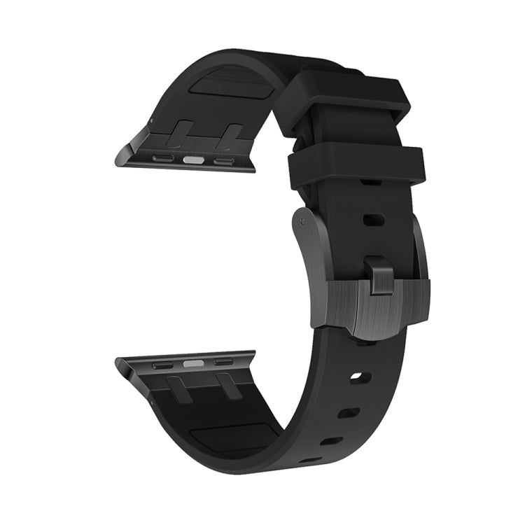 AP Silicone Watch Band For Apple Watch SE 44mm(Black Black) - Watch Bands by buy2fix | Online Shopping UK | buy2fix