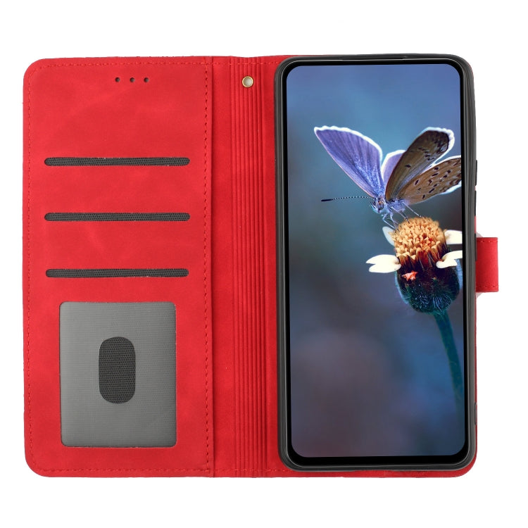 For Samsung Galaxy A02s / F02s 164 Flower Embossing Pattern Leather Phone Case(Red) - Galaxy Phone Cases by buy2fix | Online Shopping UK | buy2fix