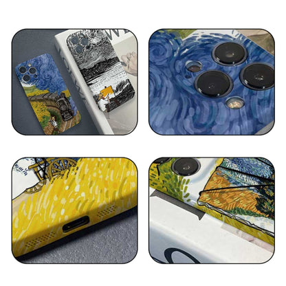 For iPhone 14 Pro Precise Hole Oil Painting Pattern PC Phone Case(Handcart) - iPhone 14 Pro Cases by buy2fix | Online Shopping UK | buy2fix