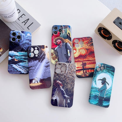 For iPhone SE 2022 / 2020 / 8 / 7 Precise Hole Oil Painting Pattern PC Phone Case(Sea Wave) - iPhone SE 2022 / 2020 / 8 / 7 Cases by buy2fix | Online Shopping UK | buy2fix