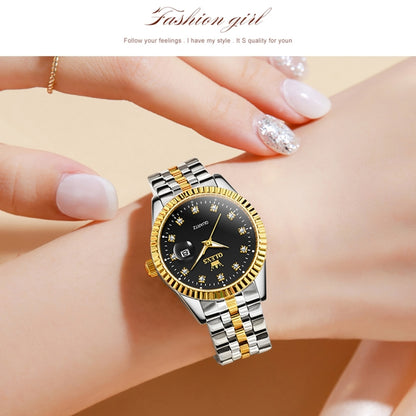 OLEVS 5526 Women Diamond Set Luminous Waterproof Quartz Watch(Black) - Metal Strap Watches by OLEVS | Online Shopping UK | buy2fix