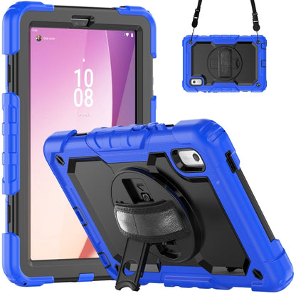 For Lenovo Tab M9 Silicone Hybrid PC Tablet Case with Shoulder Strap(Blue) - For Lenovo by buy2fix | Online Shopping UK | buy2fix