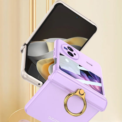 For vivo X Flip GKK Hinged Flip Phone Case with Ring Holder(Black) - vivo Cases by GKK | Online Shopping UK | buy2fix