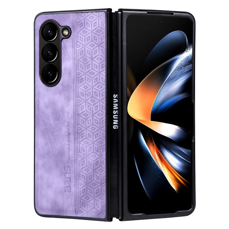 For Samsung Galaxy Z Fold5 AZNS 3D Embossed Skin Feel Phone Case(Purple) - Galaxy Z Fold5 Cases by AZNS | Online Shopping UK | buy2fix