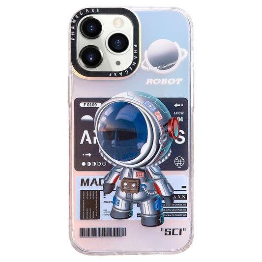 For iPhone 12 Pro Max Mechanical Astronaut Pattern TPU Phone Case(Blue) - iPhone 12 Pro Max Cases by buy2fix | Online Shopping UK | buy2fix