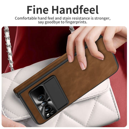 For Google Pixel Fold Napa Texture All-inclusive Phone Case(Brown) - Google Cases by buy2fix | Online Shopping UK | buy2fix