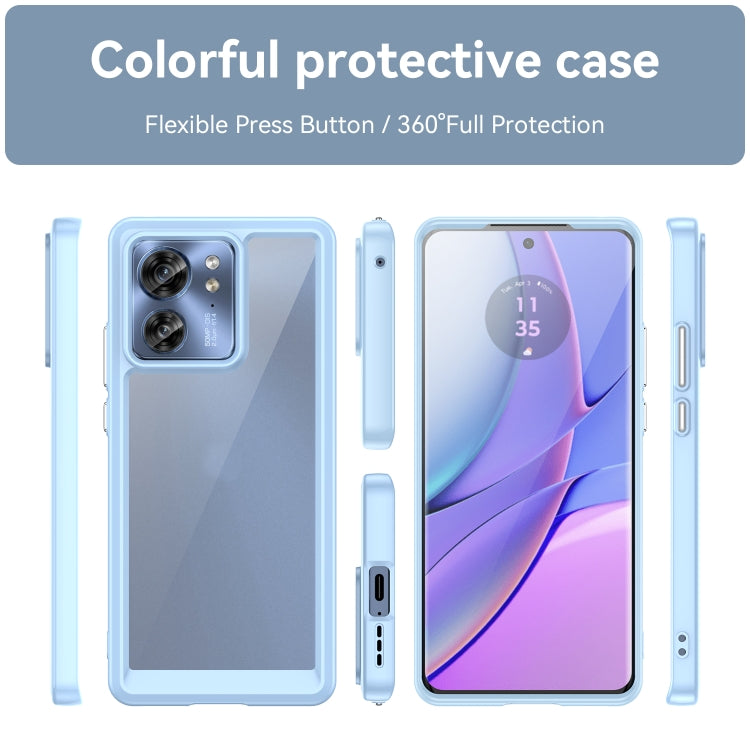 For Motorola Edge 40 Colorful Series Acrylic + TPU Phone Case(Blue) - Motorola Cases by buy2fix | Online Shopping UK | buy2fix