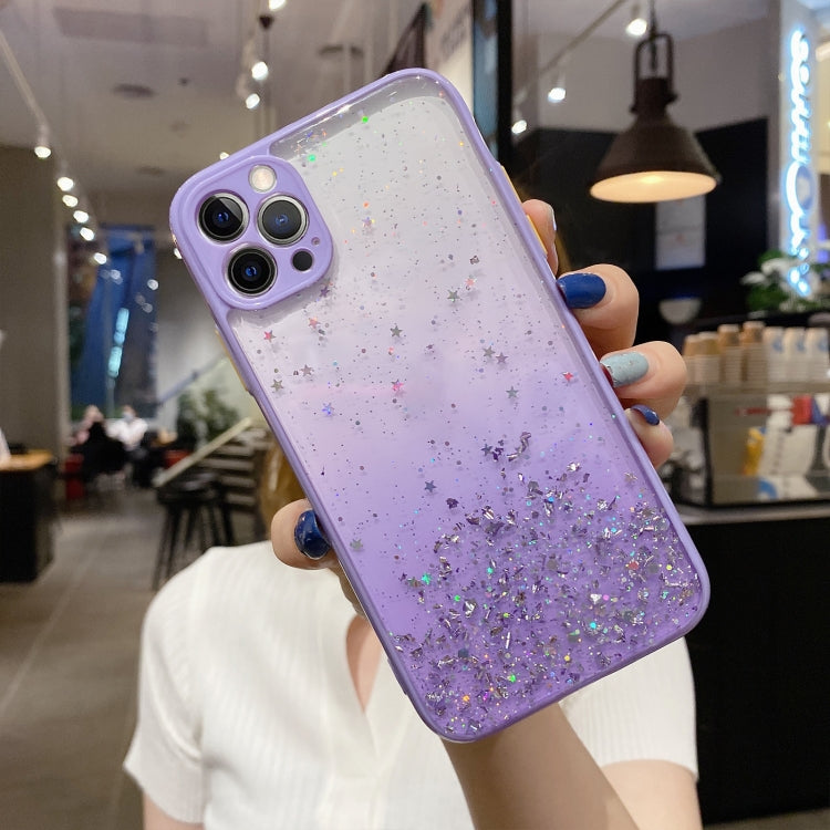 For iPhone 11 Pro Starry Gradient Glitter Powder TPU Phone Case(Purple) - iPhone 11 Pro Cases by buy2fix | Online Shopping UK | buy2fix