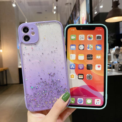 For iPhone 11 Pro Starry Gradient Glitter Powder TPU Phone Case(Purple) - iPhone 11 Pro Cases by buy2fix | Online Shopping UK | buy2fix