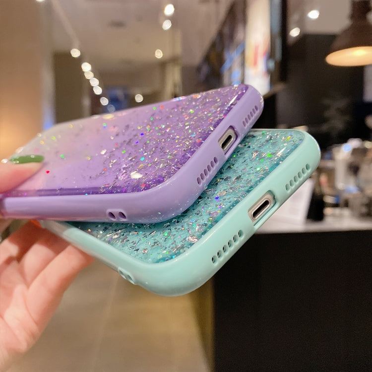 For iPhone 12 Pro Max Starry Gradient Glitter Powder TPU Phone Case(Yellow) - iPhone 12 Pro Max Cases by buy2fix | Online Shopping UK | buy2fix