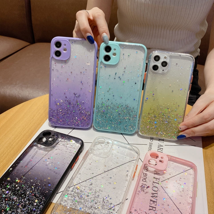 For iPhone 11 Pro Starry Gradient Glitter Powder TPU Phone Case(Purple) - iPhone 11 Pro Cases by buy2fix | Online Shopping UK | buy2fix