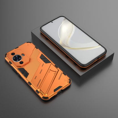 For Huawei nova 11 4G Punk Armor 2 in 1 PC + TPU Phone Case with Holder(Orange) - Huawei Cases by buy2fix | Online Shopping UK | buy2fix