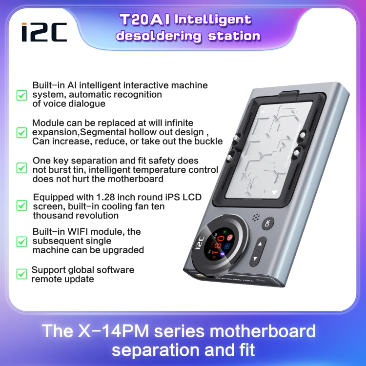 i2C T20 Intelligent Motherboard Middle Layered Heating Platform For iPhone X-14 Series, Plug:US - Repair Platform by buy2fix | Online Shopping UK | buy2fix