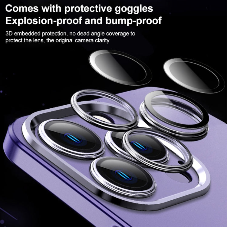 For iPhone 14 Pro Max Frosted Metal Material Phone Case with Lens Protection(Purple) - iPhone 14 Pro Max Cases by buy2fix | Online Shopping UK | buy2fix