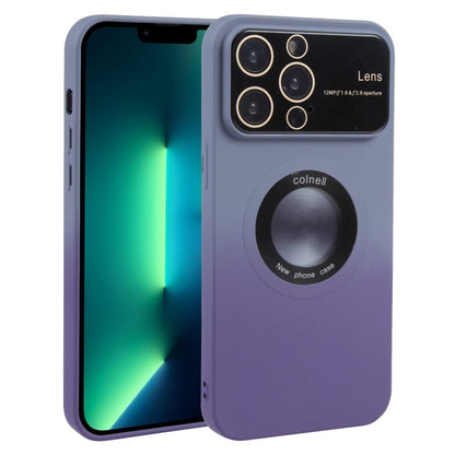 For iPhone 13 Pro Max Gradient Silicone Shockproof Magsafe Phone Case with Lens Film(Grey Purple) - iPhone 13 Pro Max Cases by buy2fix | Online Shopping UK | buy2fix