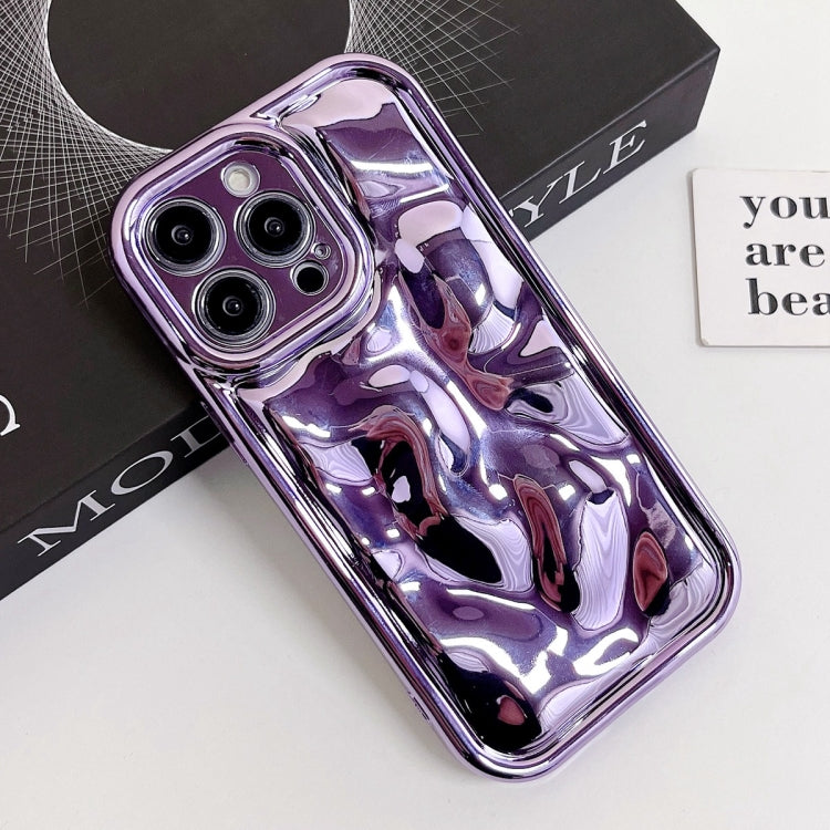 For iPhone 14 Plus Electroplating Meteorite Texture TPU Phone Case(Purple) - iPhone 14 Plus Cases by buy2fix | Online Shopping UK | buy2fix