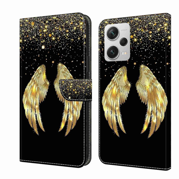 For Xiaomi Redmi Note 12 Pro+ Crystal 3D Shockproof Protective Leather Phone Case(Golden Wings) - Xiaomi Cases by buy2fix | Online Shopping UK | buy2fix