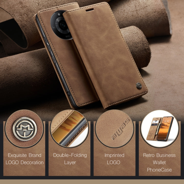 For Realme 11 Pro／Realme 11 Pro+ CaseMe 013 Multifunctional Horizontal Flip Leather Phone Case(Brown) - Realme Cases by CaseMe | Online Shopping UK | buy2fix