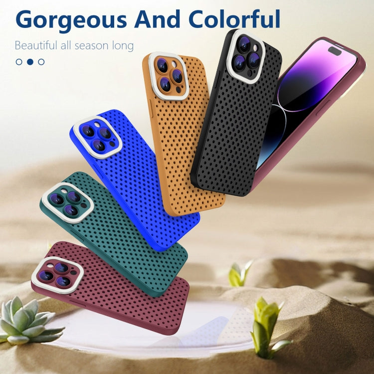 For iPhone 14 Pro Hollow Heat Dissipation TPU Phone Case(Blue) - iPhone 14 Pro Cases by buy2fix | Online Shopping UK | buy2fix