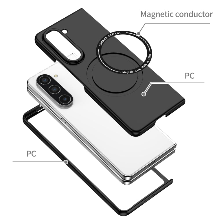 For Samsung Galaxy Z Fold5 Magsafe Magnetic Folding PC Phone Case(Black) - Galaxy Z Fold5 Cases by buy2fix | Online Shopping UK | buy2fix