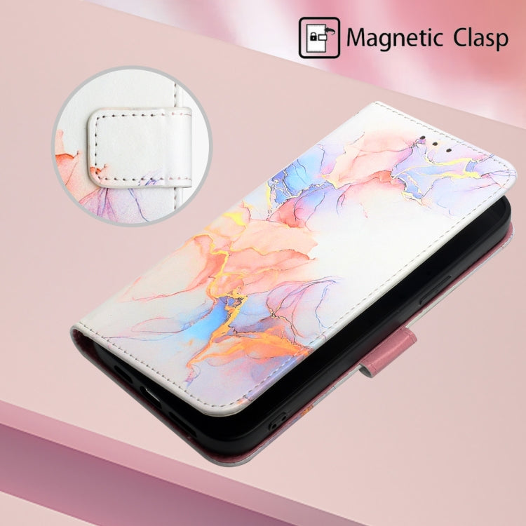 For iPhone 15 PT003 Marble Pattern Flip Leather Phone Case(Galaxy Marble White LS004) - iPhone 15 Cases by buy2fix | Online Shopping UK | buy2fix