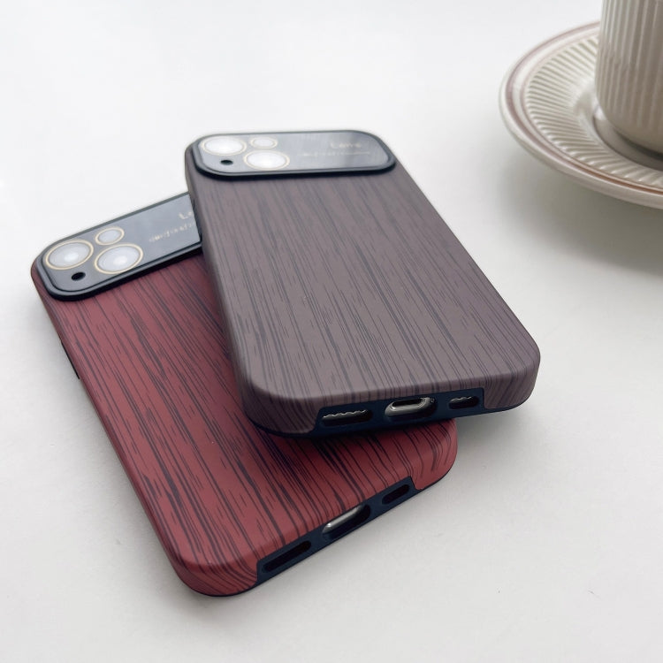 For iPhone 11 Pro Wood Grain TPU Phone Case with Lens Film(Grey) - iPhone 11 Pro Cases by buy2fix | Online Shopping UK | buy2fix