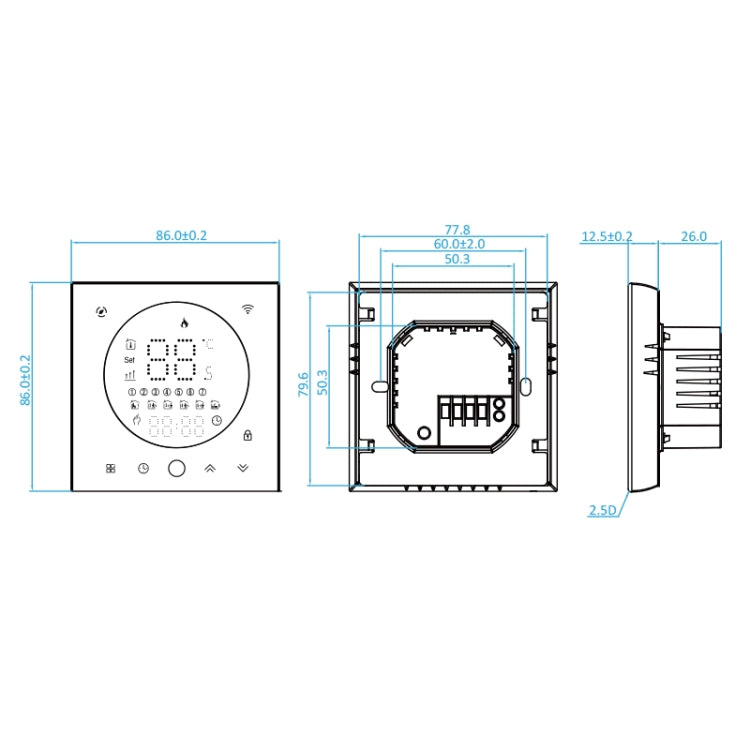 BHT-008GALW 95-240V AC 5A Smart Home Water Heating LED Thermostat With WiFi(White) - Thermostat & Thermometer by buy2fix | Online Shopping UK | buy2fix