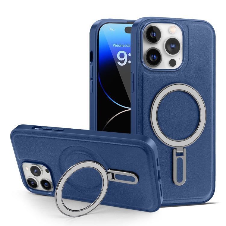 For iPhone 14 Pro MagSafe Magnetic Holder Phone Case(Royal Blue) - iPhone 14 Pro Cases by buy2fix | Online Shopping UK | buy2fix