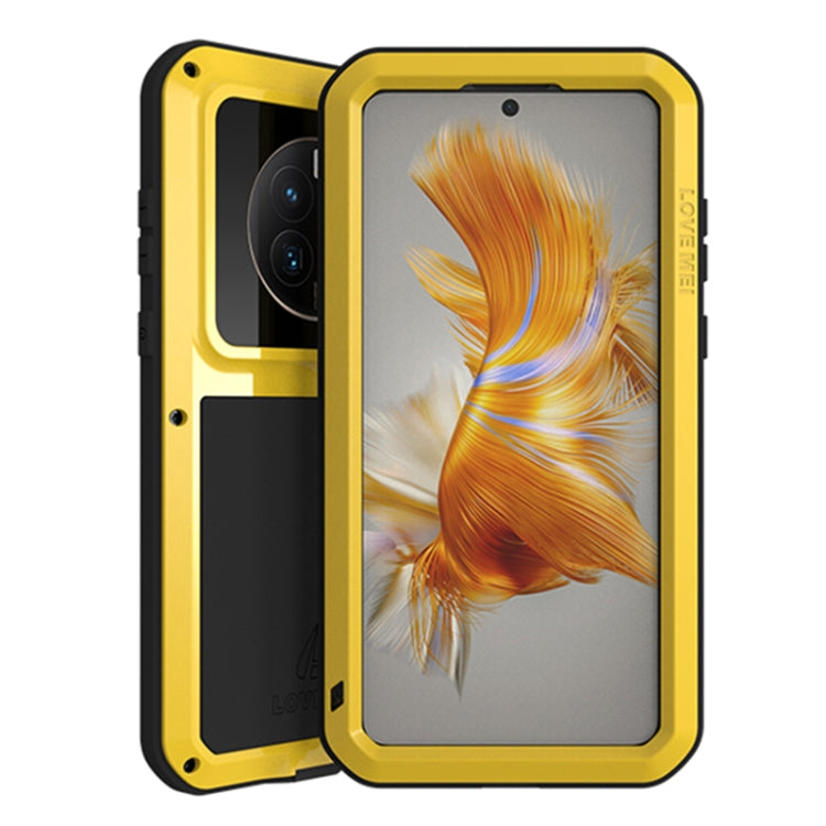 For Huawei Mate 50 Pro LOVE MEI POWERFUL Metal Shockproof Life Waterproof Dustproof Phone Case(Yellow) - Huawei Cases by LOVE MEI | Online Shopping UK | buy2fix