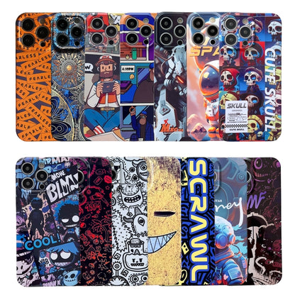 For iPhone 15 Pro Max Painted Pattern Precise Hole PC Phone Case(Orange Robot) - iPhone 15 Pro Max Cases by buy2fix | Online Shopping UK | buy2fix