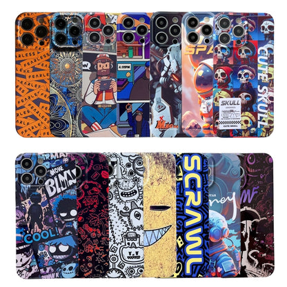 For iPhone SE 2022 / 2020 / 8 / 7 Painted Pattern Precise Hole PC Phone Case(Orange Paint Astronaut) - iPhone SE 2022 / 2020 / 8 / 7 Cases by buy2fix | Online Shopping UK | buy2fix