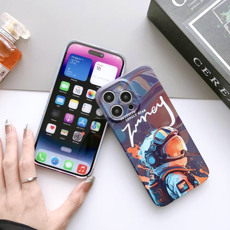 For iPhone 11 Painted Pattern Precise Hole PC Phone Case(Orange Astronaut) - iPhone 11 Cases by buy2fix | Online Shopping UK | buy2fix