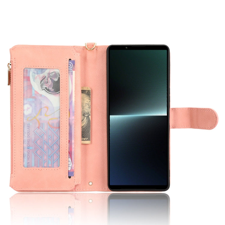 For Sony Xperia 1Ⅴ Litchi Texture Zipper Leather Phone Case(Pink) - Sony Cases by buy2fix | Online Shopping UK | buy2fix