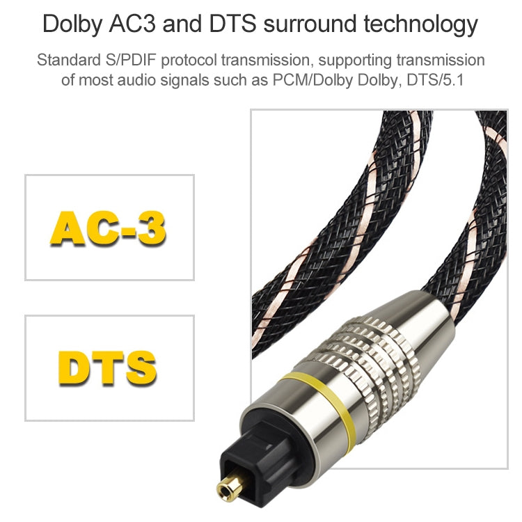 3m EMK OD6.0mm Square Port to Round Port Set-top Box Digital Audio Optical Fiber Connecting Cable - Audio Optical Cables by EMK | Online Shopping UK | buy2fix