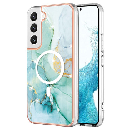 For Samsung Galaxy S22 5G Marble Pattern Dual-side IMD Magsafe TPU Phone Case(Green 003) - Galaxy S22 5G Cases by buy2fix | Online Shopping UK | buy2fix